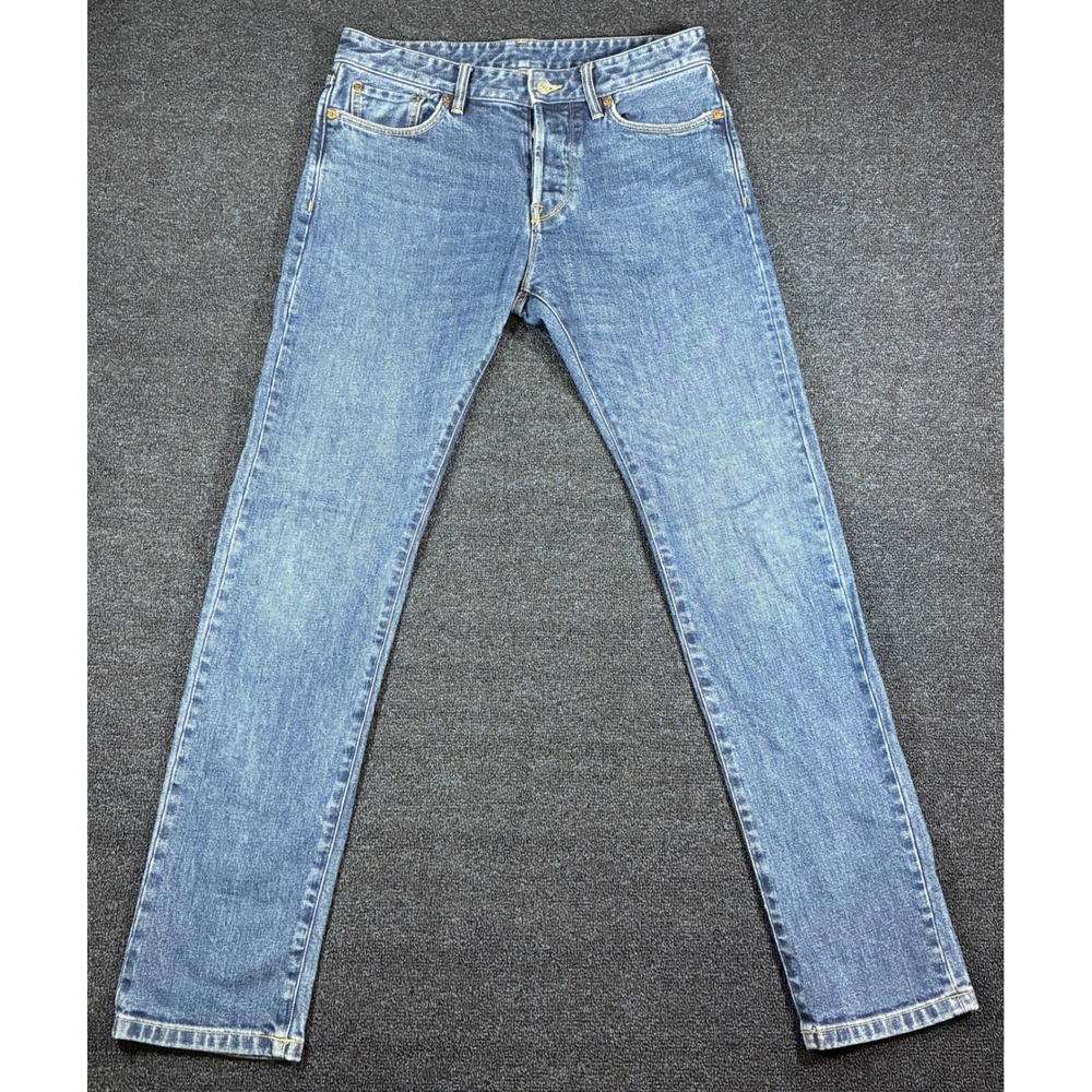 Buck Mason Maverick Slim Jeans Mens 33x34 [Fits 33x33] Button Fly Double Dipped - Picture 6 of 16